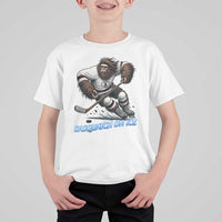 Sasquatch On Ice T Shirt For Kid Funny Bigfoot Hockey Player Gift - Wonder Print Shop