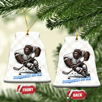 Sasquatch On Ice Ceramic Ornament Funny Bigfoot Hockey Player Gift - Wonder Print Shop