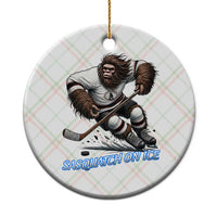 Sasquatch On Ice Ceramic Ornament Funny Bigfoot Hockey Player Gift - Wonder Print Shop
