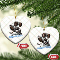 Sasquatch On Ice Ceramic Ornament Funny Bigfoot Hockey Player Gift - Wonder Print Shop
