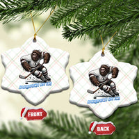 Sasquatch On Ice Ceramic Ornament Funny Bigfoot Hockey Player Gift - Wonder Print Shop