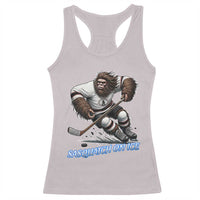 Sasquatch On Ice Racerback Tank Top Funny Bigfoot Hockey Player Gift - Wonder Print Shop
