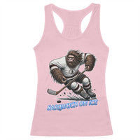 Sasquatch On Ice Racerback Tank Top Funny Bigfoot Hockey Player Gift - Wonder Print Shop