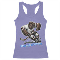 Sasquatch On Ice Racerback Tank Top Funny Bigfoot Hockey Player Gift - Wonder Print Shop