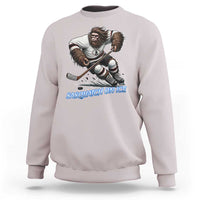 Sasquatch On Ice Sweatshirt Funny Bigfoot Hockey Player Gift - Wonder Print Shop