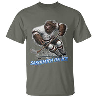 Sasquatch On Ice T Shirt Funny Bigfoot Hockey Player Gift - Wonder Print Shop