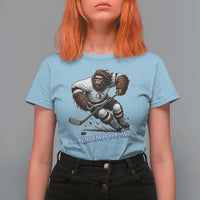 Sasquatch On Ice T Shirt For Women Funny Bigfoot Hockey Player Gift - Wonder Print Shop