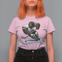 Sasquatch On Ice T Shirt For Women Funny Bigfoot Hockey Player Gift - Wonder Print Shop