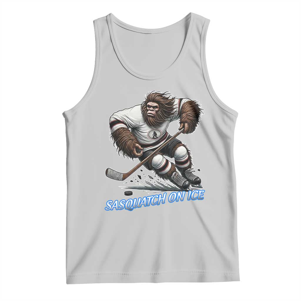 Sasquatch On Ice Tank Top Funny Bigfoot Hockey Player Gift - Wonder Print Shop