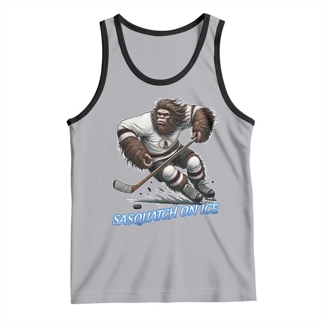 Sasquatch On Ice Tank Top Funny Bigfoot Hockey Player Gift - Wonder Print Shop