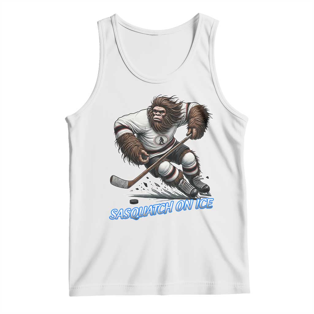 Sasquatch On Ice Tank Top Funny Bigfoot Hockey Player Gift - Wonder Print Shop