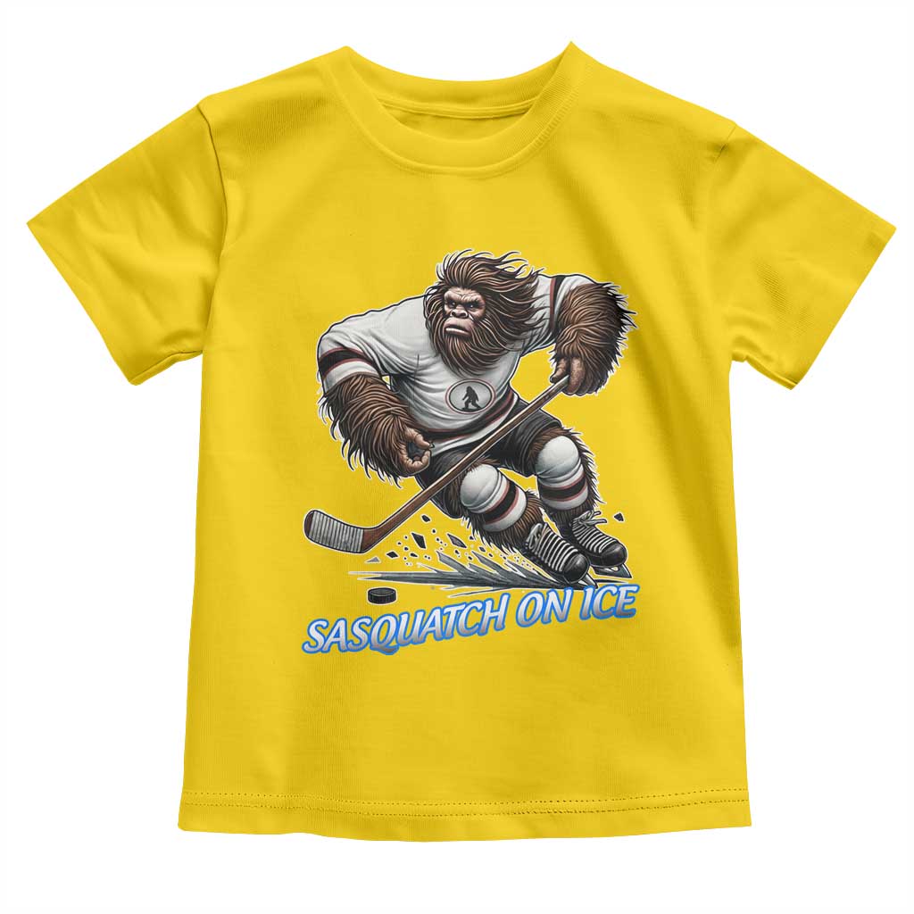 Sasquatch On Ice Toddler T Shirt Funny Bigfoot Hockey Player Gift - Wonder Print Shop