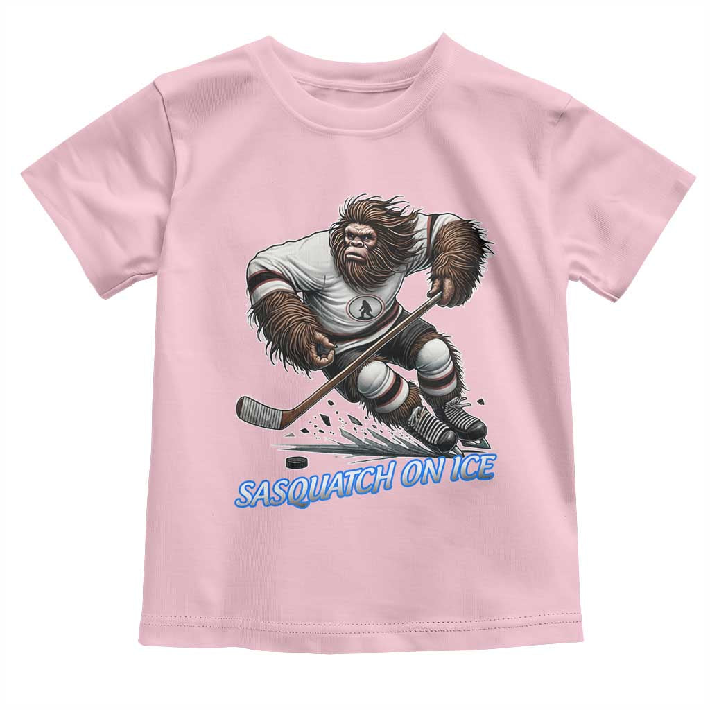 Sasquatch On Ice Toddler T Shirt Funny Bigfoot Hockey Player Gift - Wonder Print Shop