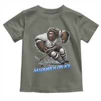 Sasquatch On Ice Toddler T Shirt Funny Bigfoot Hockey Player Gift - Wonder Print Shop