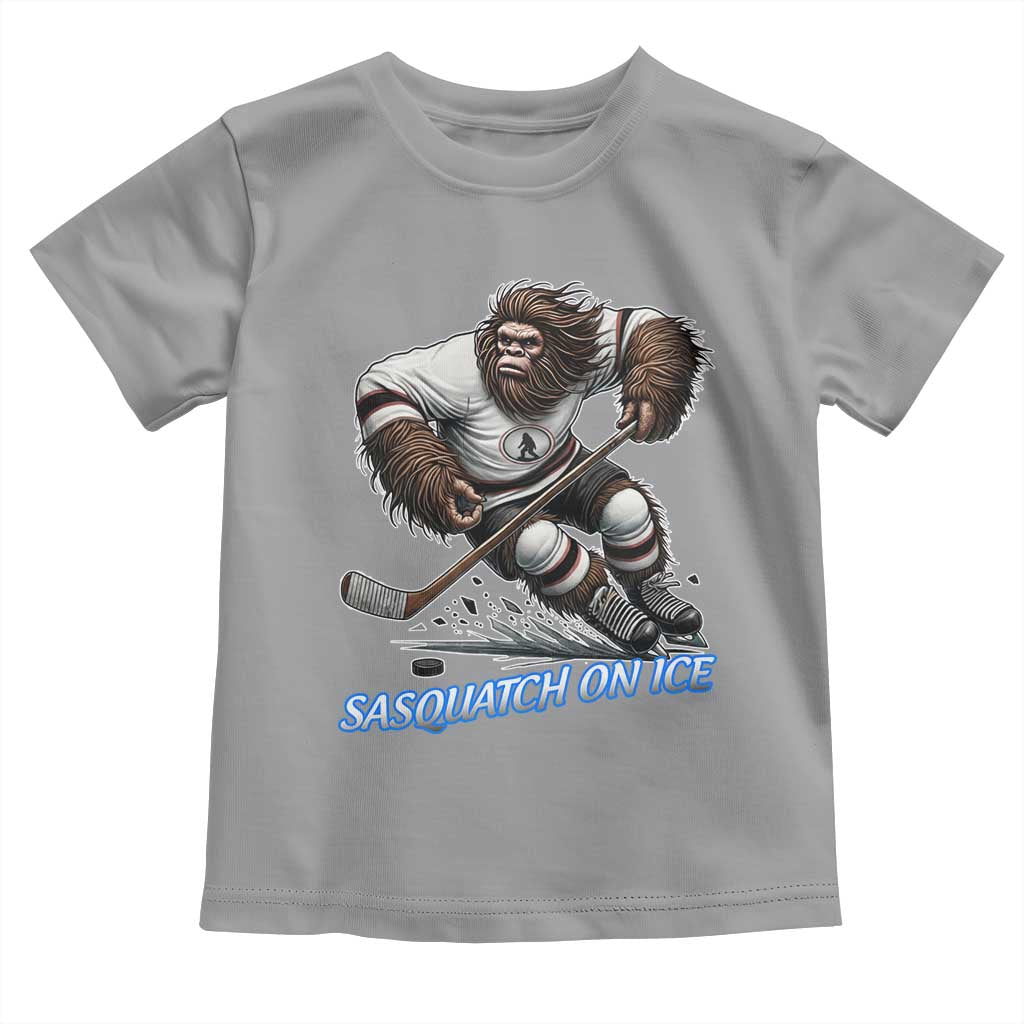 Sasquatch On Ice Toddler T Shirt Funny Bigfoot Hockey Player Gift - Wonder Print Shop