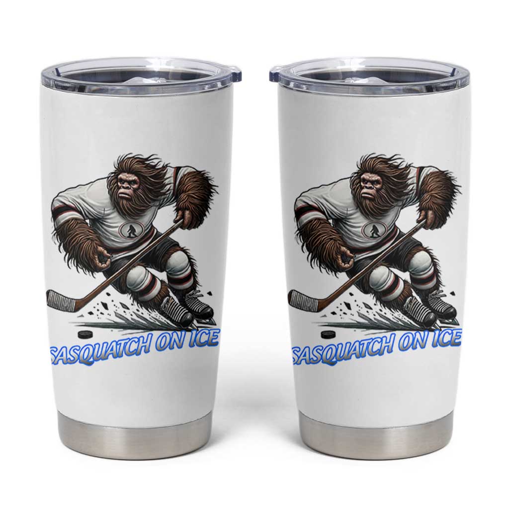 Sasquatch On Ice Tumbler Cup Funny Bigfoot Hockey Player Gift - Wonder Print Shop