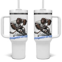 Sasquatch On Ice Tumbler With Handle Funny Bigfoot Hockey Player Gift - Wonder Print Shop