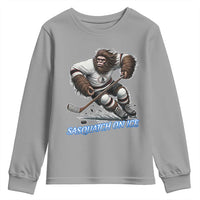 Sasquatch On Ice Youth Sweatshirt Funny Bigfoot Hockey Player Gift - Wonder Print Shop