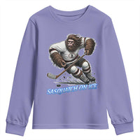 Sasquatch On Ice Youth Sweatshirt Funny Bigfoot Hockey Player Gift - Wonder Print Shop