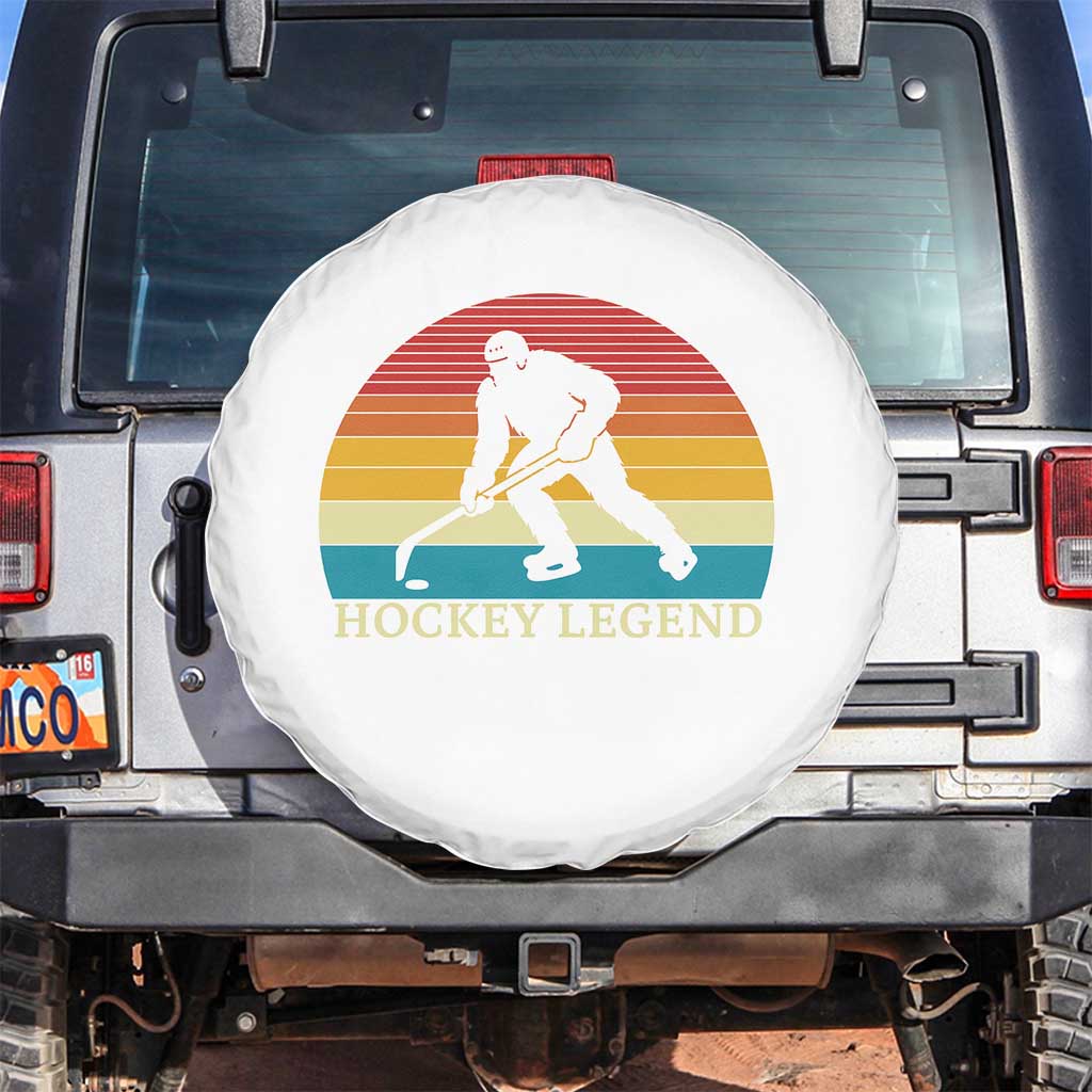 Bigfoot Hockey Legend Spare Tire Cover Retro Sasquatch Cryptid Player Gift - Wonder Print Shop
