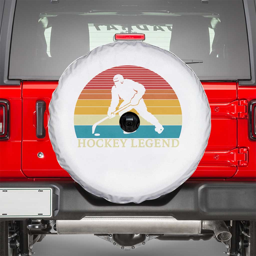 Bigfoot Hockey Legend Spare Tire Cover Retro Sasquatch Cryptid Player Gift - Wonder Print Shop