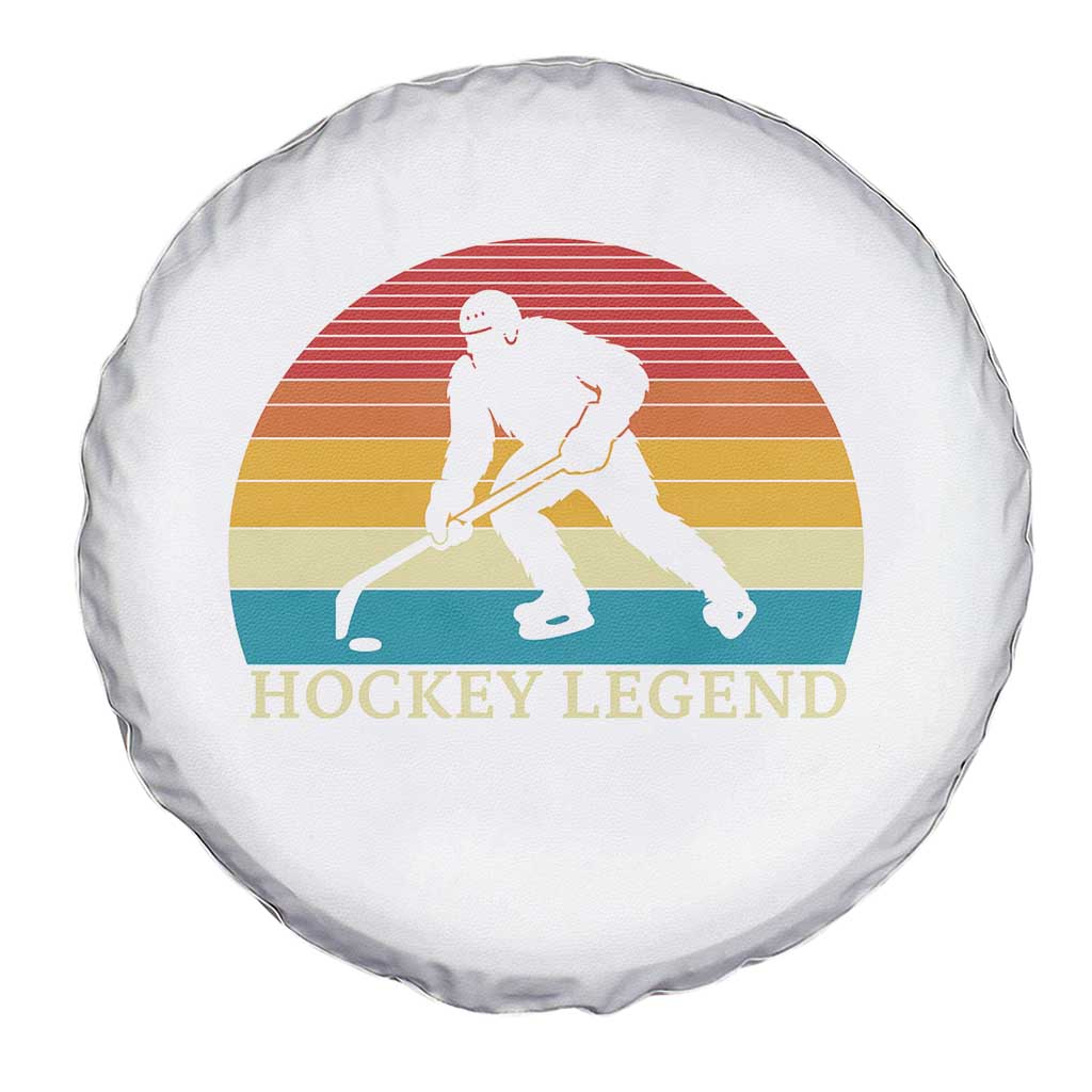 Bigfoot Hockey Legend Spare Tire Cover Retro Sasquatch Cryptid Player Gift - Wonder Print Shop