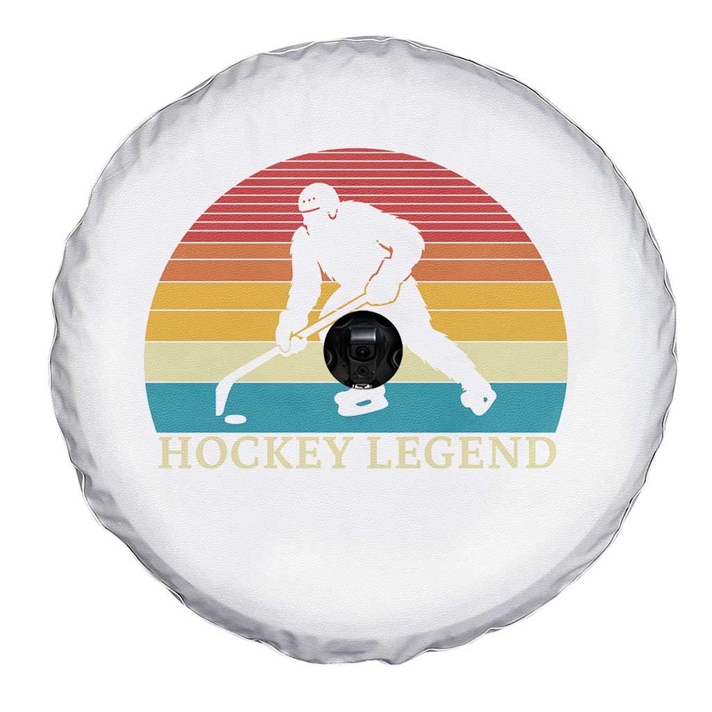 Bigfoot Hockey Legend Spare Tire Cover Retro Sasquatch Cryptid Player Gift - Wonder Print Shop