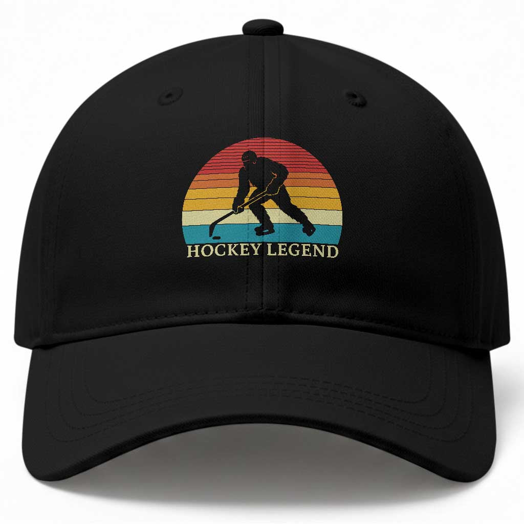 Bigfoot Hockey Legend Baseball Cap Retro Sasquatch Cryptid Player Gift