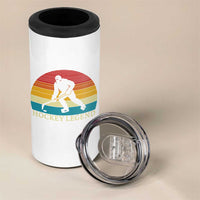 Bigfoot Hockey Legend 4 in 1 Can Cooler Tumbler Retro Sasquatch Cryptid Player Gift - Wonder Print Shop