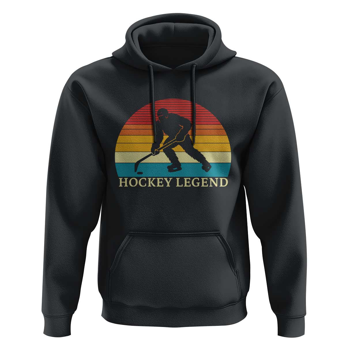 Bigfoot Hockey Legend Hoodie Retro Sasquatch Cryptid Player Gift - Wonder Print Shop