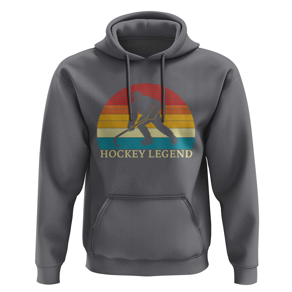 Bigfoot Hockey Legend Hoodie Retro Sasquatch Cryptid Player Gift - Wonder Print Shop