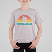Bigfoot Hockey Legend T Shirt For Kid Retro Sasquatch Cryptid Player Gift - Wonder Print Shop