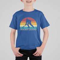 Bigfoot Hockey Legend T Shirt For Kid Retro Sasquatch Cryptid Player Gift - Wonder Print Shop