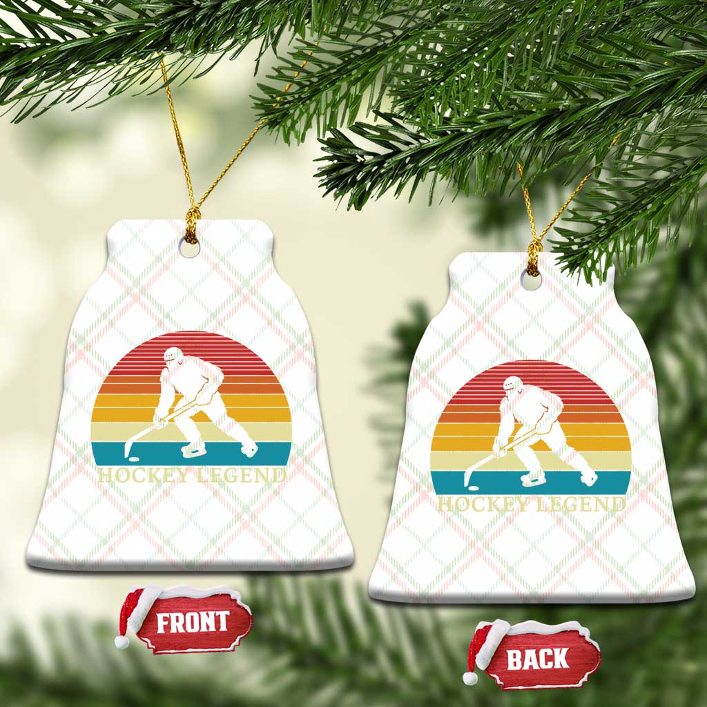 Bigfoot Hockey Legend Ceramic Ornament Retro Sasquatch Cryptid Player Gift - Wonder Print Shop
