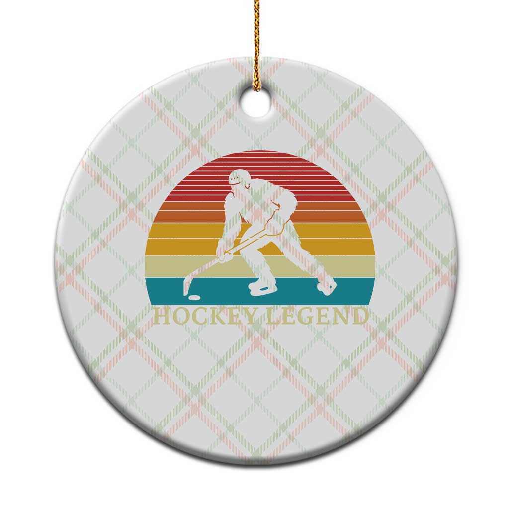Bigfoot Hockey Legend Ceramic Ornament Retro Sasquatch Cryptid Player Gift - Wonder Print Shop