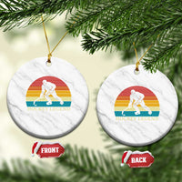 Bigfoot Hockey Legend Ceramic Ornament Retro Sasquatch Cryptid Player Gift - Wonder Print Shop
