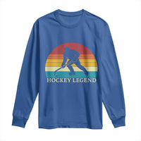 Bigfoot Hockey Legend Long Sleeve Shirt Retro Sasquatch Cryptid Player Gift - Wonder Print Shop