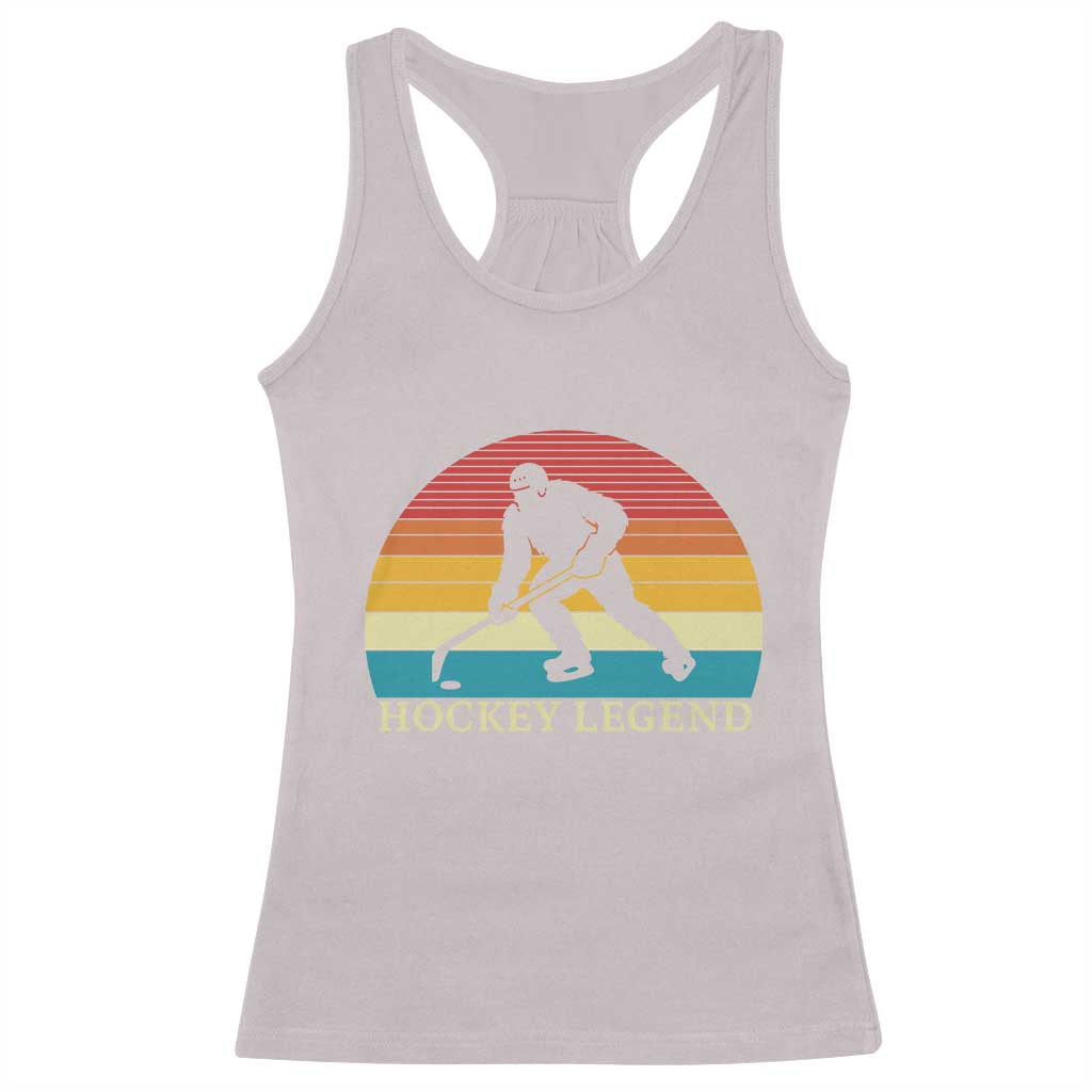Bigfoot Hockey Legend Racerback Tank Top Retro Sasquatch Cryptid Player Gift - Wonder Print Shop
