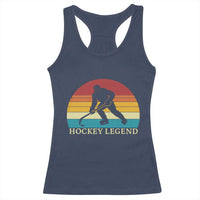 Bigfoot Hockey Legend Racerback Tank Top Retro Sasquatch Cryptid Player Gift - Wonder Print Shop