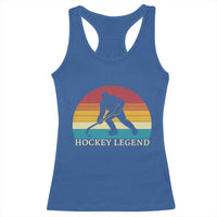 Bigfoot Hockey Legend Racerback Tank Top Retro Sasquatch Cryptid Player Gift - Wonder Print Shop