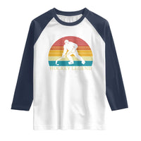 Bigfoot Hockey Legend Raglan Shirt Retro Sasquatch Cryptid Player Gift - Wonder Print Shop
