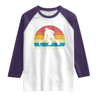 Bigfoot Hockey Legend Raglan Shirt Retro Sasquatch Cryptid Player Gift - Wonder Print Shop