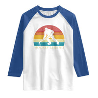 Bigfoot Hockey Legend Raglan Shirt Retro Sasquatch Cryptid Player Gift - Wonder Print Shop