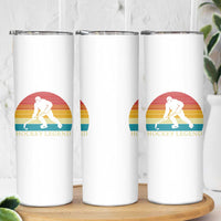 Bigfoot Hockey Legend Skinny Tumbler Retro Sasquatch Cryptid Player Gift - Wonder Print Shop