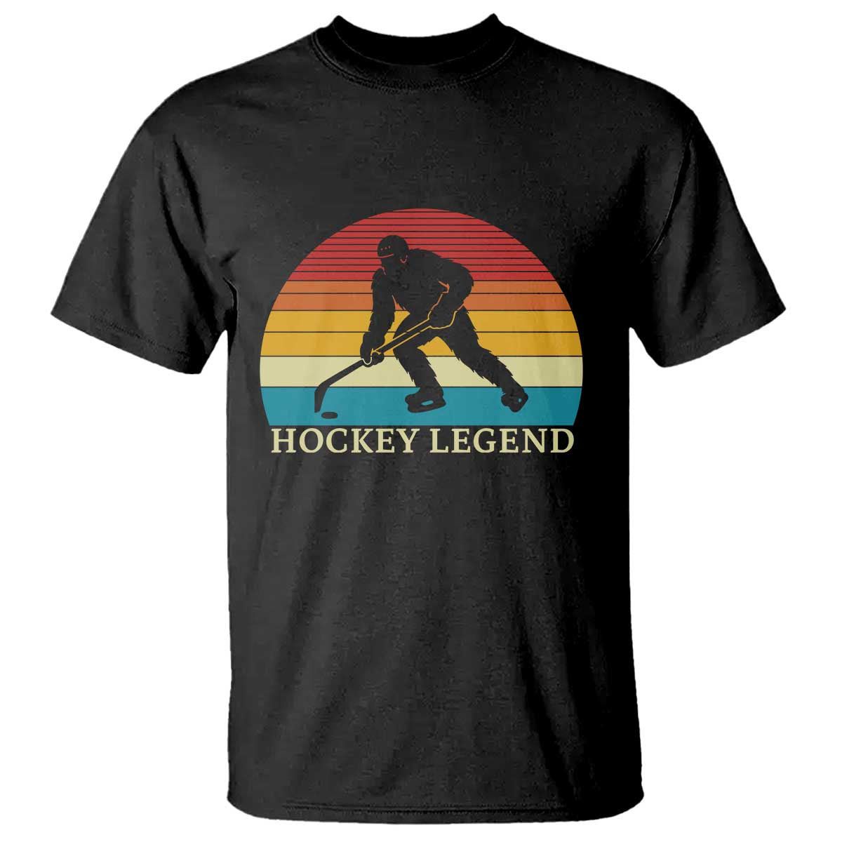 Bigfoot Hockey Legend T Shirt Retro Sasquatch Cryptid Player Gift - Wonder Print Shop
