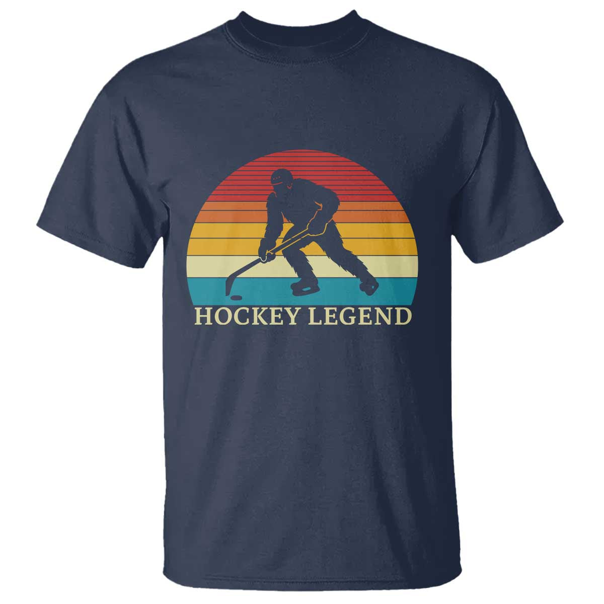 Bigfoot Hockey Legend T Shirt Retro Sasquatch Cryptid Player Gift - Wonder Print Shop