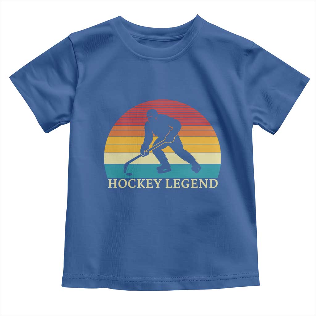 Bigfoot Hockey Legend Toddler T Shirt Retro Sasquatch Cryptid Player Gift - Wonder Print Shop