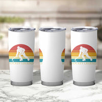 Bigfoot Hockey Legend Tumbler Cup Retro Sasquatch Cryptid Player Gift - Wonder Print Shop