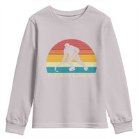 Bigfoot Hockey Legend Youth Sweatshirt Retro Sasquatch Cryptid Player Gift - Wonder Print Shop