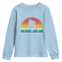 Bigfoot Hockey Legend Youth Sweatshirt Retro Sasquatch Cryptid Player Gift - Wonder Print Shop